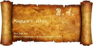 Magyari Alex névjegykártya